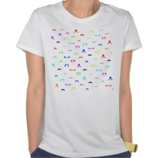 Cute Funny colorful Mustaches Pattern Tshirts