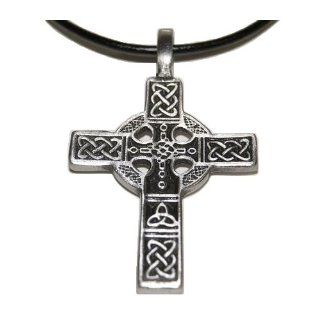 Unisex Halskette STM BW 41 Keltisches Kreuz Zinn Anhänger 4,9 x 3 cm