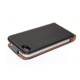 iPhone 4 4S echte Leder Tasche Case Hülle Cover Schale Etui schwarz