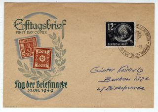 DDR Ersttags Brief mit Mi.245 Tag der Briefmarke 30.10.1949 FDC