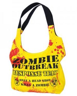 Darkside Yellow Zombie Response Blood Splatter Shoulder Bag Tote Punk