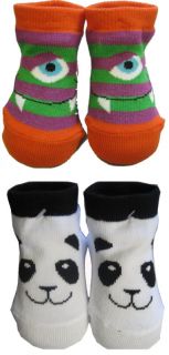 Alternative Baby Booties Punk Rock Monster Zombie Panda Socks Pair