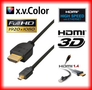 HDMI Kabel 1.4 zu Micro HDMI   Full HD 3D 2 m