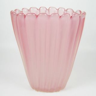 Archimede Seguso Glass Vase Murano Opalina / Alabastro