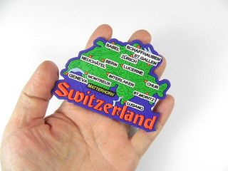 SCHWEIZ Landkarte, Magnet Souvenir Rubber Weichgummi,Neu,10 cm