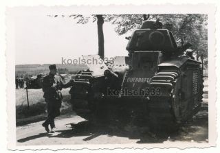   Denee Belgien Char B1 Panzer GUEPRATTE No. 438 Beute Tank 267. ID