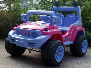 Kinder Elektro Jeep Auto mit 2 Motoren in Pink mit FB Fernbedienung