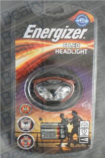 Genuine Energizer Headlight 6 LED + Batteries [Flood, Spot and Night
