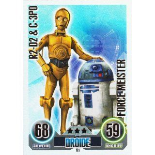 Star Wars Force Attax Einzelkarte 183 R2 D2 & C 3PO Droide Foce