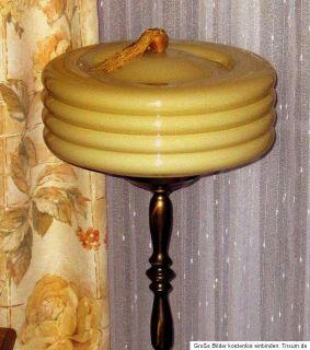 Art Deco Lampe STEHLAMPE mit creme  beigen GLAS SCHIRM ca. 1930