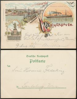 BREMERHAVEN LITHO 3 Ansichten 1897