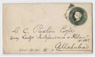 Brief nach Allahabad ,Indien 7.5.1889