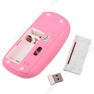 GHz Laptop Funk Maus Wireless USB Dongle Touch Mouse Pink