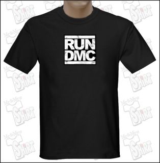 RUN DMC Hip Hop Rap Mens Black T shirt S M L XL 2XL 3XL