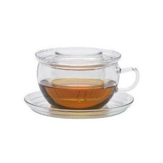 Glastasse Tea Time II mit Glassieb Küche & Haushalt