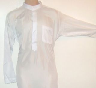 WHITE FORMAL THOBE SAUDI SUMMER KAFTAN DRESS ARABIC