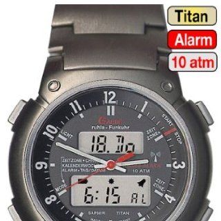 Gardé Uhren aus Ruhla Funkuhr Titan / Saphirglas Business Alarm 9