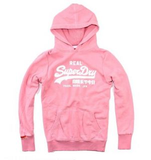 Superdry Damen Hoodie Sweatpullover Sweat Pullover SD37 rosa Gr. L