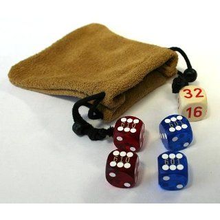 Backgammon Präzisionswürfel Set mit Nummern rot / blau 