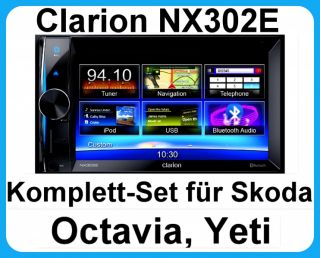 Komplett Set Skoda Octavia 2 Yeti Clarion NX302E 2 DIN USB Radio 