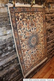 Königlicher Handgeknüpfter Perser Teppich Nain 142x90cm mit Seide