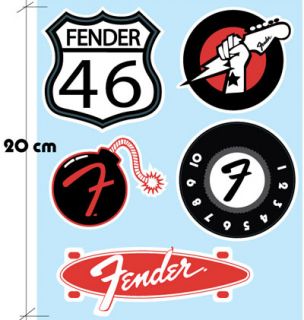 5er Set Fender Logo AUFKLEBER Auto Notebook IPAD Guitar Car Sticker