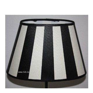 Lampenschirm, oval, schwarz weiß, gestreift, 24 cm, Art. Nr. LS 231