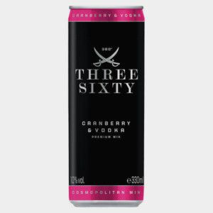 24 x 330ml Three Sixty Wodka & Cranberry 10% (1L8,34€)
