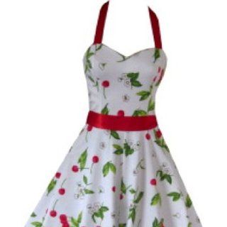 Pretty Kitty Fashion 50s Kirsche Weiß Rot Neckholder Kleid