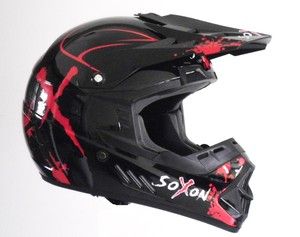 SOXON CX 318 Cross Enduro Quad Helm Motorradhelm Crosshelm schwarz rot