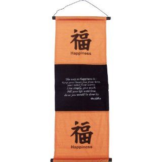 Feng Shui Wandbehang Happiness aus Baumwolle Farbe Orange 