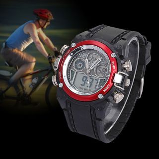 OHSEN Rote Damenuhr Digital Uhr Quarzuhr Sportuhr Armbanduhr Chrono