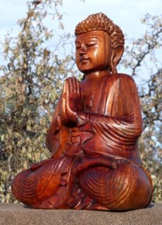 41 cm Gebet BUDDHA Meditation Mönch HOLZ BUDDA Feng Shui 341