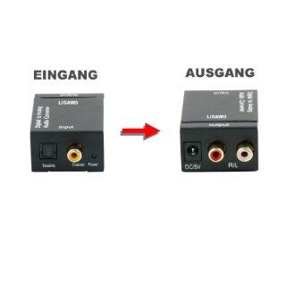 Digital Toslink / SPDIF zu Analog stereo 2xRCA Audio 