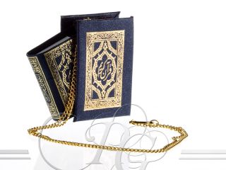 Mini Koran zum aufhängen mit Etui in Blau   Kuran Islam Cevsen