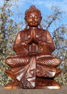 Sehr schöner BUDDHA Meditation Mönch HOLZ BUDDA Feng Shui 332