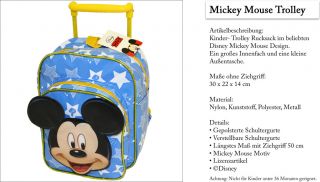 Disney Mickey Mouse Trolley Rucksack   Kinderkoffer   Kindertrolley