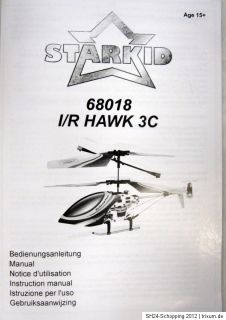 Helicopter STARKID Hawk Black 3c I/R 3 Kanal Metal Koaxial GYRO