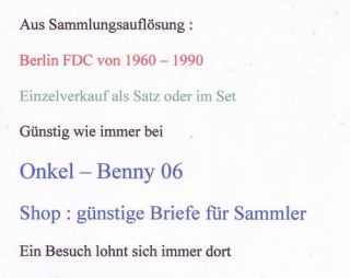 Berlin FDC Brief ab 1960  1990  Mi. Nr. 348   351