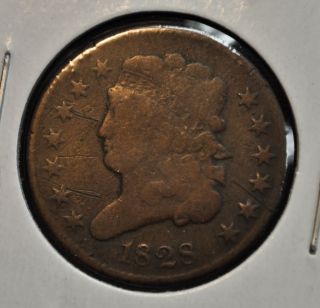 1828 USA Half Cent graded VG 8