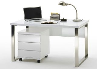 Design Schreibtisch Weiß Hochglanz lackiert 4275 ZO 03