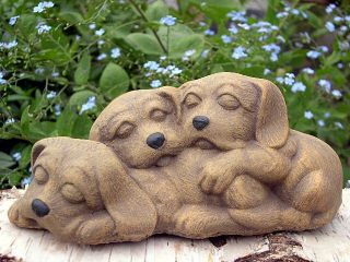 Steinfiguren Welpe Welpen Hund Hunde Tier Garten 381 6