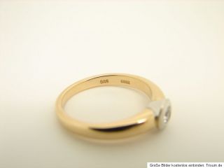 Damen Brillant Ring von Christ Bicolor Weißgold Gelbgold Solitär
