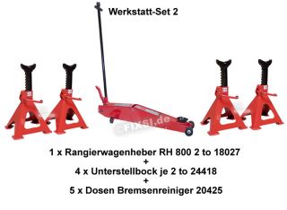 Werkstatt Set 2 Rangierwagenheber RH 800 2 to + 4 Unterstellböcke á