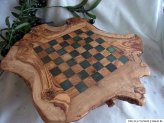 Holz Schachbrett mit Schubladen und Figuren Olivenholz olive wood ca