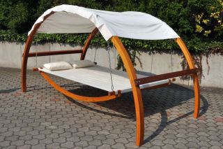 Garten Lounge Liege Gartenliege Sonnenliege Hängematte mit Dach