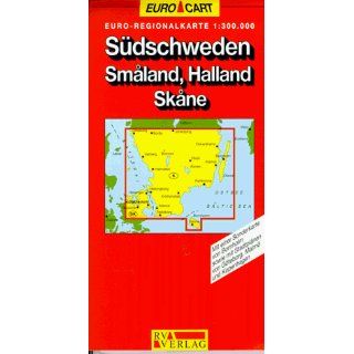 Südschweden 1  300 000. RV  Karte. Smaland, Halland, Skane. ( Euro