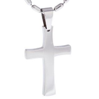 DonDon Edelstahl Halskette mit Edelstahl Kreuz Anhänger in einem