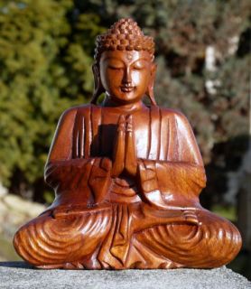 Sehr schöner Gebet BUDDHA Meditation HOLZ BUDDA Feng Shui 416