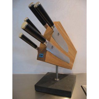 SET Magnet Messerblock Monolith Zebrano + 4 Kai Damastmesser 